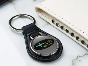 Subaru Leather Key Chain Glossy Leather Edition Style